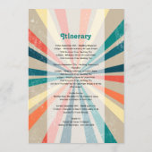 Programme Itinéraire Mariage de Sunburst rétro coloré (Dos)