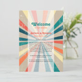 Programme Itinéraire Mariage de Sunburst rétro coloré (Debout devant)