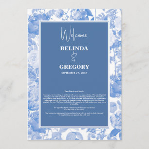 Programme Itinéraire Mariage des fleurs botaniques bleues