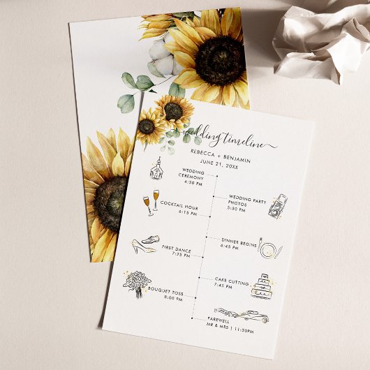 Programme Itinéraire Mariage floral de tournesol avec icônes