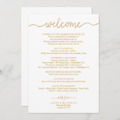 Programme Itinéraire Mariage Gold Script - Bienvenue Mariage (Devant / Derrière)