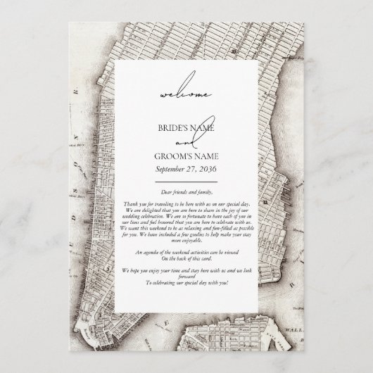 Programme Itinéraire Mariage NYC Destination New York (Devant)