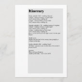 Programme Itinéraire moderne de Mariage noir et blanc (Dos)