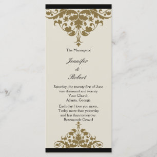 Programme Ivory Black and Gold Mariage damassé