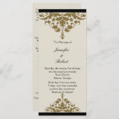 Programme Ivory Black and Gold Mariage damassé (Devant / Derrière)