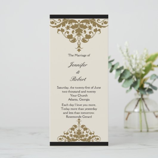 Programme Ivory Black and Gold Mariage damassé (Debout devant)