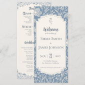 Programme Ivory Periwinkle Wildflower Wedding Program (Devant / Derrière)