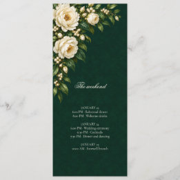 Programme Ivory Roses & Emerald Wedding Weekend Events