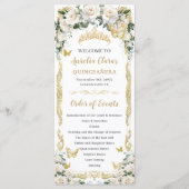 Programme Ivory White Floral Quinceañera Ordre des événement (Devant)