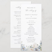 Programme Jardin bleu Dusty Mariage Floral (Devant / Derrière)