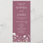 Programme Jardin de Fleurs Sauvages Mariage Fleurs Floral (Devant)