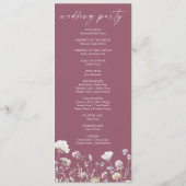 Programme Jardin de Fleurs Sauvages Mariage Fleurs Floral (Dos)