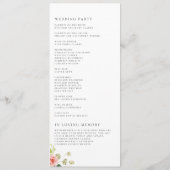 Programme Jardin Fleurs Jolie Aquarelle Mariage Printemps (Dos)