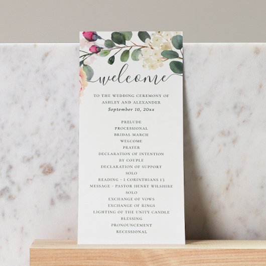 Programme Jardin floral aquarelle. Mariage de verdure feuill