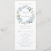 Programme Jardin romantique mariage floral bleu poussiéreux (Devant)