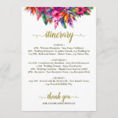 Programme Jardin Tropical Fleurs Mariage Bienvenue & Itinéra (Dos)