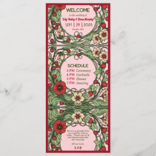 Programme Jardin vintage Art nouveau Mariage