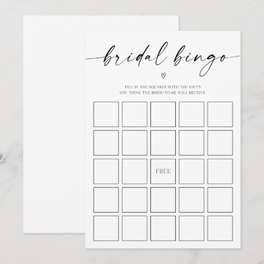 Programme Jeu de Fête des mariées de bingo nuptiale (Devant / Derrière)