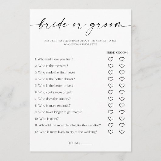 Programme Jeu de Fête des mariées de mariée ou de chambre (Devant)