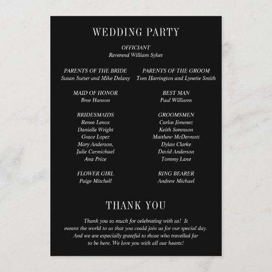 Programme Jocelyn Black Mariage moderne (Dos)