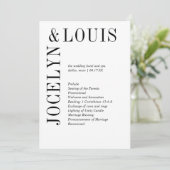 Programme Jocelyn Mariage moderne noir et blanc (Debout devant)