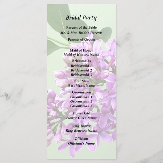 Programme Jolis lilas (Dos)
