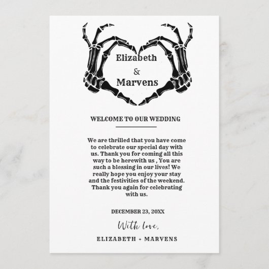 Programme Jour de mariage gothique d'Halloween Événements Ca (Devant)