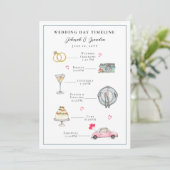 Programme Jour de mariage illustré à l'aquarelle mignon (Debout devant)