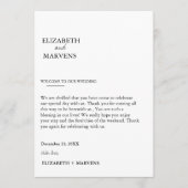 Programme Jour de mariage minimaliste moderne Événements Cal (Devant)