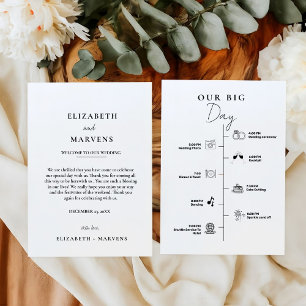 Programme Jour de mariage minimaliste moderne Événements Cal