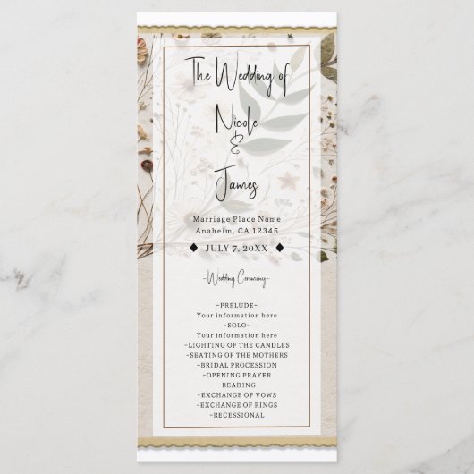 Programme La beauté de la nature Fleurs botaniques & Mariage (Devant)