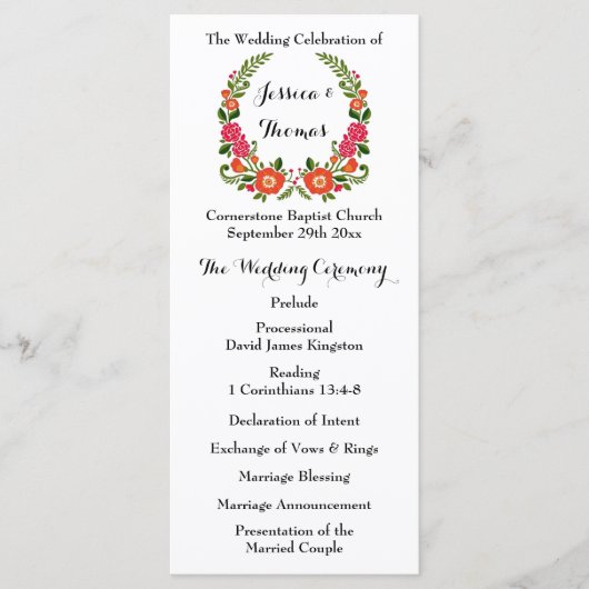 Programme La collection de Mariages d'été de Bohême (Devant)