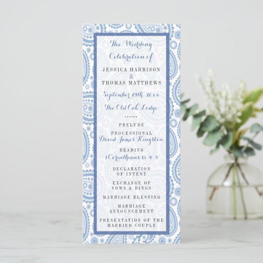 Programme La collection Mariage moderne Paisley - Bleu (Debout devant)