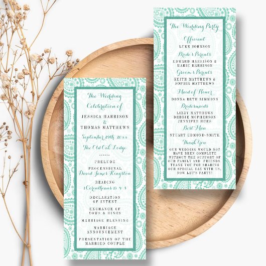 Programme La collection Mariage moderne Paisley - Vert