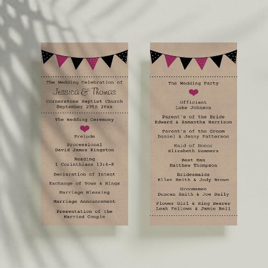 Programme La collection moderne de Mariages à bascule rose