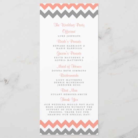 Programme La collection moderne de Mariages Chevron - rose e (Dos)