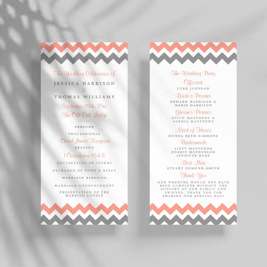 Programme La collection moderne de Mariages Chevron - rose e