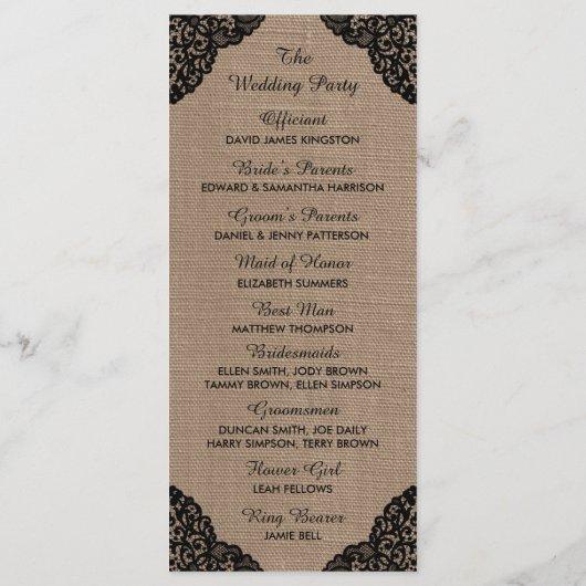 Programme La dentelle noire sur la collection de Mariages de (Dos)