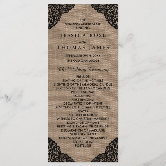 Programme La dentelle noire sur la collection de Mariages de (Devant)