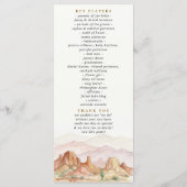 Programme La gamme de mariage désertique à l'aquarelle - (Dos)
