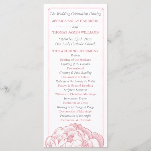 Programme La jolie collection de Mariages floraux Peony (Devant)