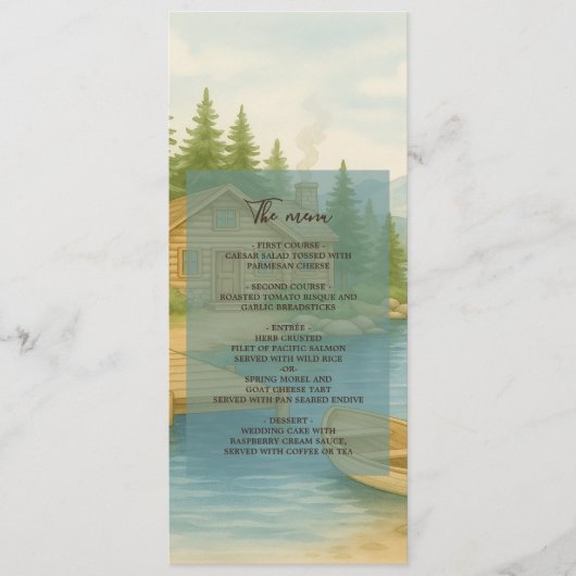 Programme Lac Tahoe Mountain Réception de mariage rustique (Devant)