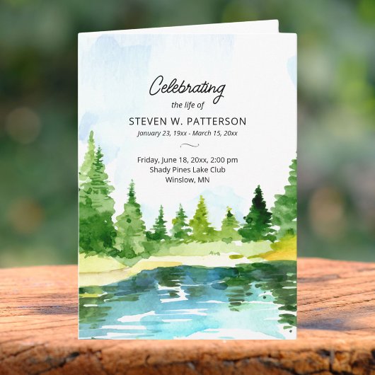 Programme Lake Pine Trees, Célébration de la vie Photo Funér