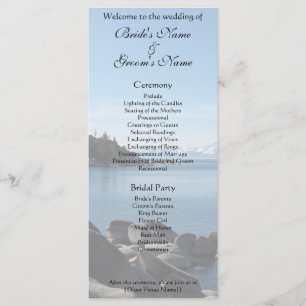 Programme Lake Tahoe Wedding Program