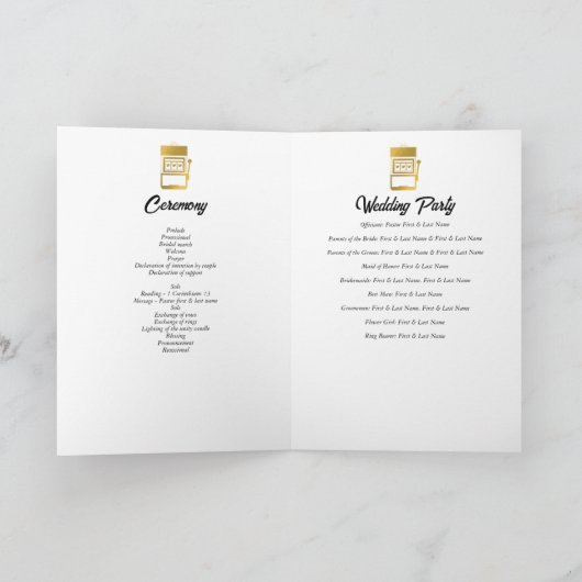 Programme Las Vegas Casino Mariage Commande de service Gold (Intérieur)