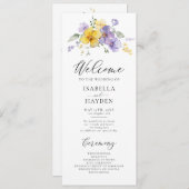 Programme Lavande jaune violet Lilac Floral Russe Mariage (Devant / Derrière)