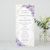 Programme Lavande violette Lilac Ligne Art Mariage Floral (Debout devant)