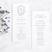 Programme Lavender Classic Floral Crest Wedding Ceremony