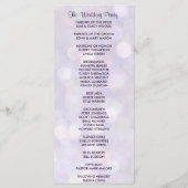 Programme Lavender et Purple Bokeh Wedding Program (Dos)