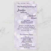 Programme Lavender et Purple Bokeh Wedding Program (Devant / Derrière)